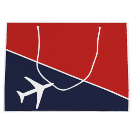 Piloten für Funky White Flugzeug Große Geschenktüte