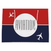 Piloten für Funky White Flugzeug Große Geschenktüte (Vorderseite)