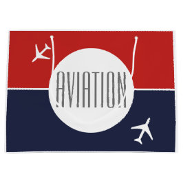 Piloten für Funky White Flugzeug Große Geschenktüte