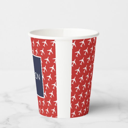 Piloten für Funky White Flugzeug Pappbecher (Links)