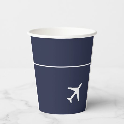 Piloten für Funky White Flugzeug Pappbecher (Rückseite)