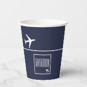 Piloten für Funky White Flugzeug Pappbecher (Vorderseite)