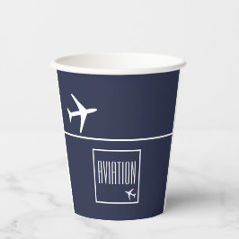 Piloten für Funky White Flugzeug Pappbecher