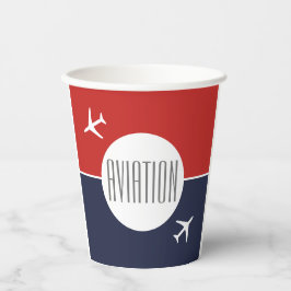 Piloten für Funky White Flugzeug Pappbecher