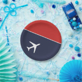 Piloten für Funky White Flugzeug Pappteller (Party)