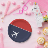 Piloten für Funky White Flugzeug Pappteller (Party)