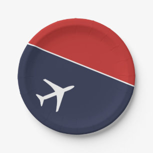 Piloten für Funky White Flugzeug Pappteller