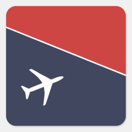 Piloten für Funky White Flugzeug Quadratischer Aufkleber