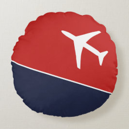 Piloten für Funky White Flugzeug Rundes Kissen