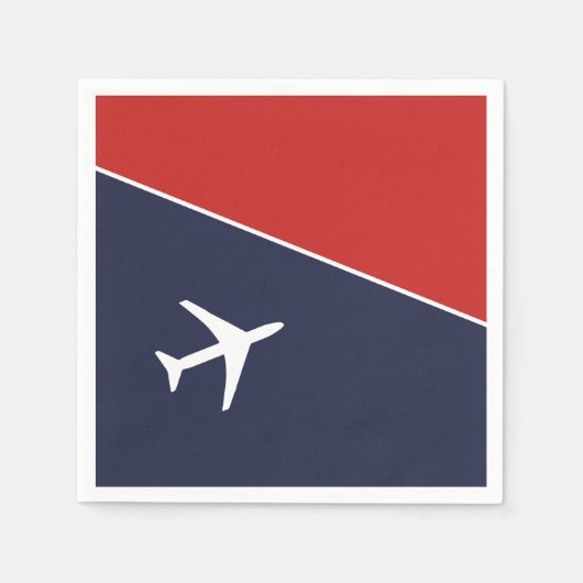 Piloten für Funky White Flugzeug Serviette (Vorderseite)