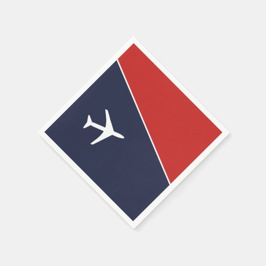 Piloten für Funky White Flugzeug Serviette (Ecke)