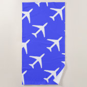 Piloten für Funky White Flugzeug Strandtuch (Vorderseite)