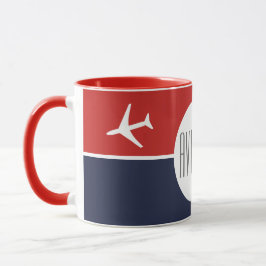 Piloten für Funky White Flugzeug Tasse