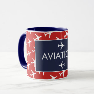 Piloten für Funky White Flugzeug Tasse