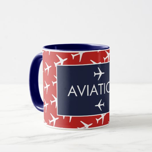 Piloten für Funky White Flugzeug Tasse (Vorderseite Links)
