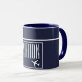 Piloten für Funky White Flugzeug Tasse (VorderseiteRechts)