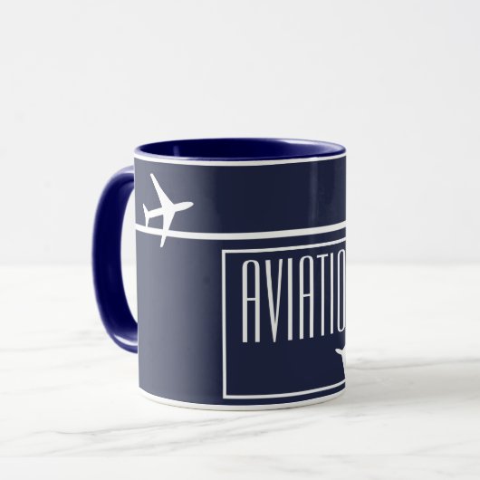 Piloten für Funky White Flugzeug Tasse (Vorderseite Links)