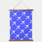 Piloten für Funky White Flugzeug Wandteppich Mit Holzrahmen (Vorderseite)