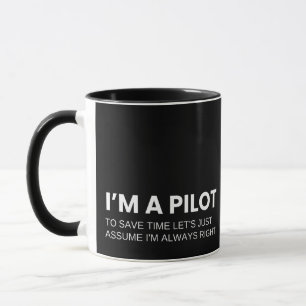 Piloten lustiger Arbeitspruch Tasse