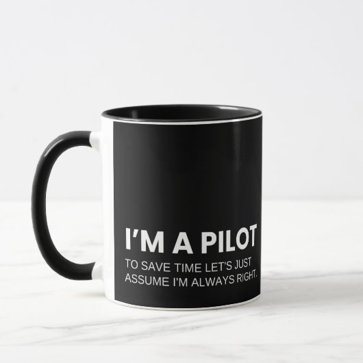 Piloten lustiger Arbeitspruch Tasse (Links)