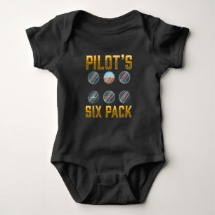 Piloten mit Six Pack-Spaß-Flug-Flugzeug-Lover Baby Strampler