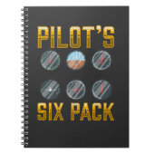 Piloten mit Sixpack Spaß Flight Airplane Lover Notizblock (Vorderseite)