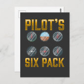 Piloten mit Sixpack Spaß Flight Airplane Lover Postkarte (Vorne/Hinten)