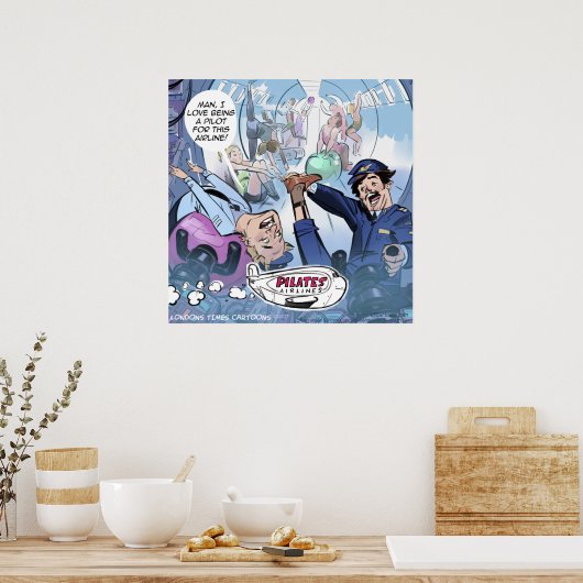 Piloten Pilates Airlines Funny Rick London Poster (Küche)