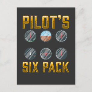 Piloten Six Pack Flug Humor Flug Flugzeug Liebhabe Postkarte