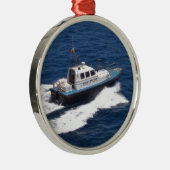 Pilotenboot mit Geschwindigkeit Silbernes Ornament (Rechts)