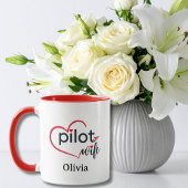 Pilotengattin Herz Flugzeug Romantischer Benutzerd Tasse