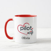 Pilotengattin Herz Flugzeug Romantischer Benutzerd Tasse (Links)