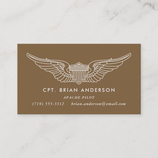 Pilotenkarte für die braune Armee - Aviator Visitenkarte (Vorderseite)