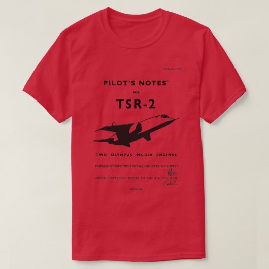 Pilotennotizen für TSR2  T-Shirt (Design vorne)