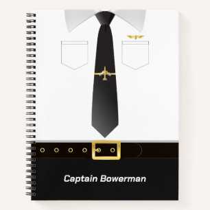 Pilotenuniform personalisiert notizblock