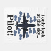 Pilotflugzeug, das ich nur auf Sky Pilot schaue Fleecedecke (Vorderseite (Horizontal))