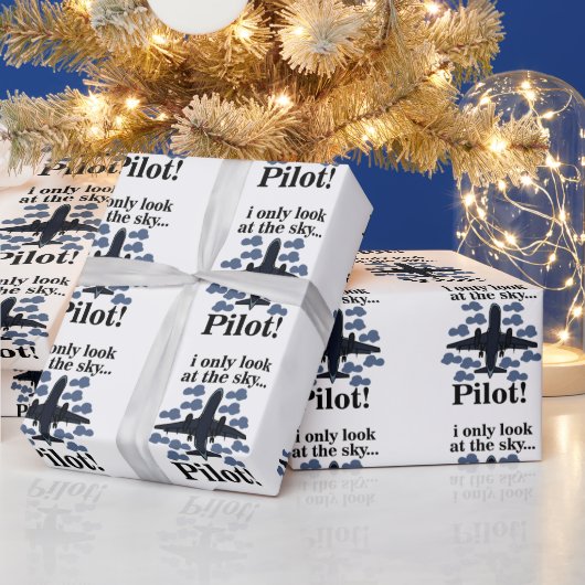 Pilotflugzeug, das ich nur auf Sky Pilot schaue Geschenkpapier (Feiertage)