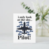 Pilotflugzeug, das ich nur auf Sky Pilot schaue Postkarte (Stehend Vorderseite)
