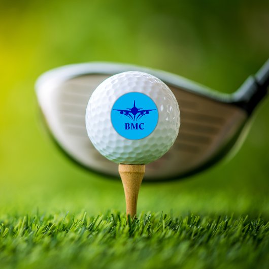 Pilotgeschenk für blaue Flugzeug mit benutzerdefin Golfball