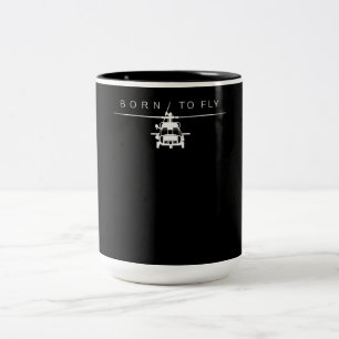 Pilotgeschenk für den Piloten eines Militärhubschr Zweifarbige Tasse