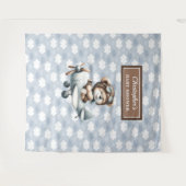 Pilotin "Chic Teddy Bear Blue Brown" Wandteppich (Vorderseite (Horizontal))