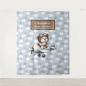 Pilotin "Chic Teddy Bear Blue Brown" Wandteppich (Vorderseite)