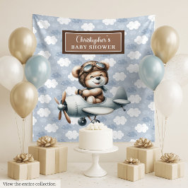 Pilotin "Chic Teddy Bear Blue Brown" Wandteppich