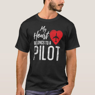Pilotin Ehefrau Luftfahrt Pilot Husband Aviato T-Shirt