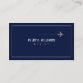 Pilotin Einfach Minimalistisch-modern-blau Visitenkarte (Vorderseite)