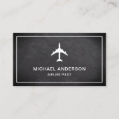 Pilotin für Flugzeugflugzeuge mit Kalkboard Jet Visitenkarte (Vorderseite)