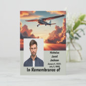 Pilotin für Gedächtnisdienst Einladung (Stehend Vorderseite)