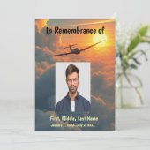 Pilotin für Gedächtnisdienst Einladung (Stehend Vorderseite)