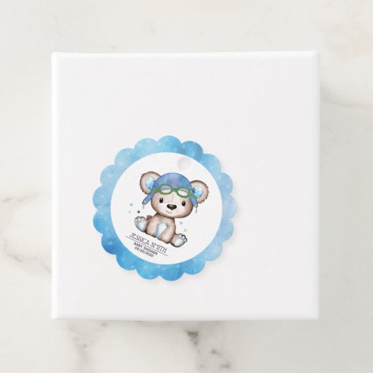 Pilotin für Wasserfarbe Teddy Bear Geschenkanhänger (Beispiel)