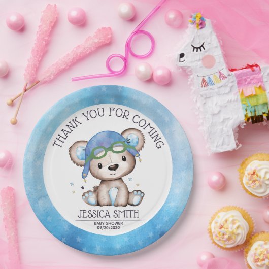 Pilotin für Wasserfarbe Teddy Bear Pappteller (Party)